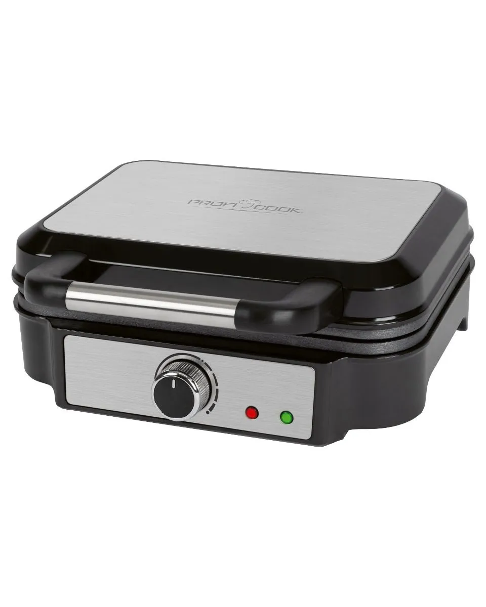ProfiCook PC-WA 1240 V&aring;ffelj&auml;rn, 2 fyrkantiga v&aring;fflor, 1000 Watt, svart, rostfritt st&aring;l