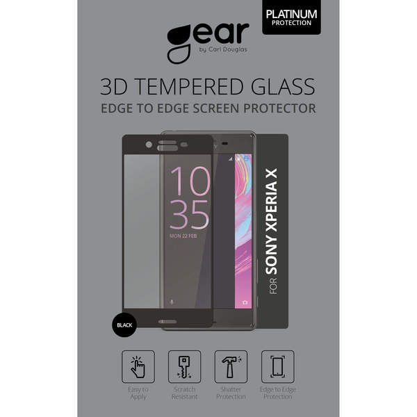 GEAR Karkaistu lasi Asahi 5" Xperia X Full Fit Black