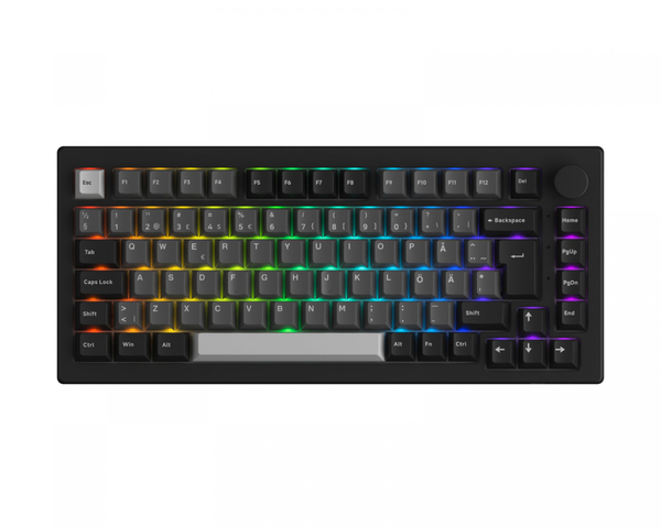 Akko 5075B Plus-S 75% Wireless Mechanical Gaming Keyboard, Akko V3 Lavender Purple Pro, Black and Silver