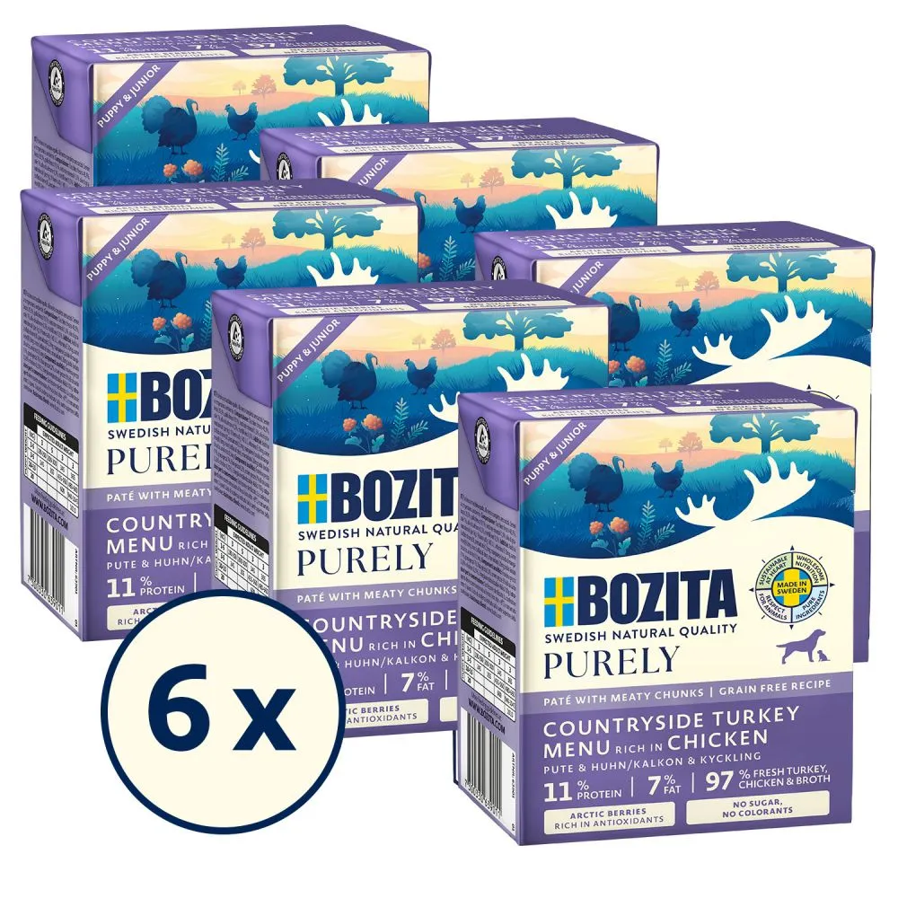 Bozita Purely Pat&eacute; Puppy & Junior Turkey & Chicken, Wet food for dogs, Grain Free, 370g