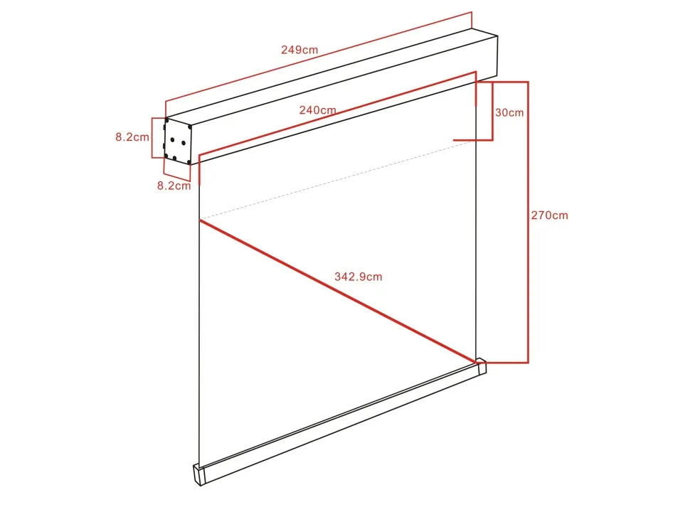 M 1:1 Manual Projection Screen 240x240, 135&quot; White Edition