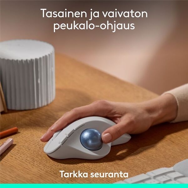 Logitech Ergo M575S tr&aring;dl&ouml;s trackballmus, off-white