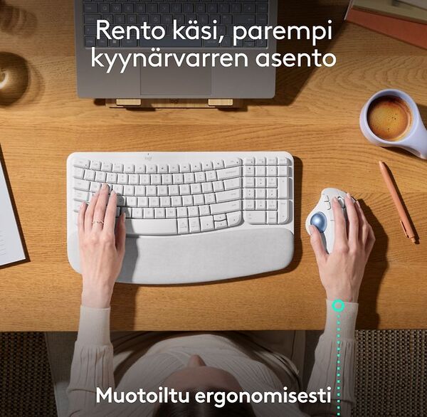 Logitech Ergo M575S tr&aring;dl&ouml;s trackballmus, off-white