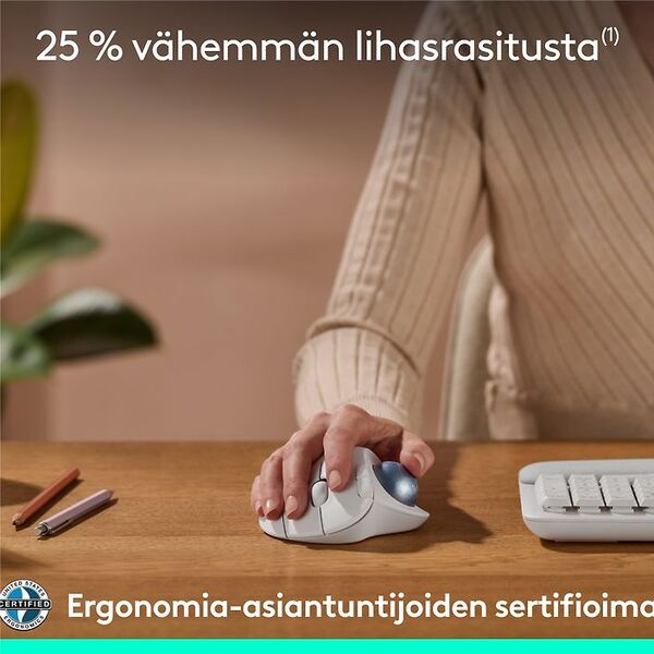 Logitech Ergo M575S Wireless Trackball, Off-White