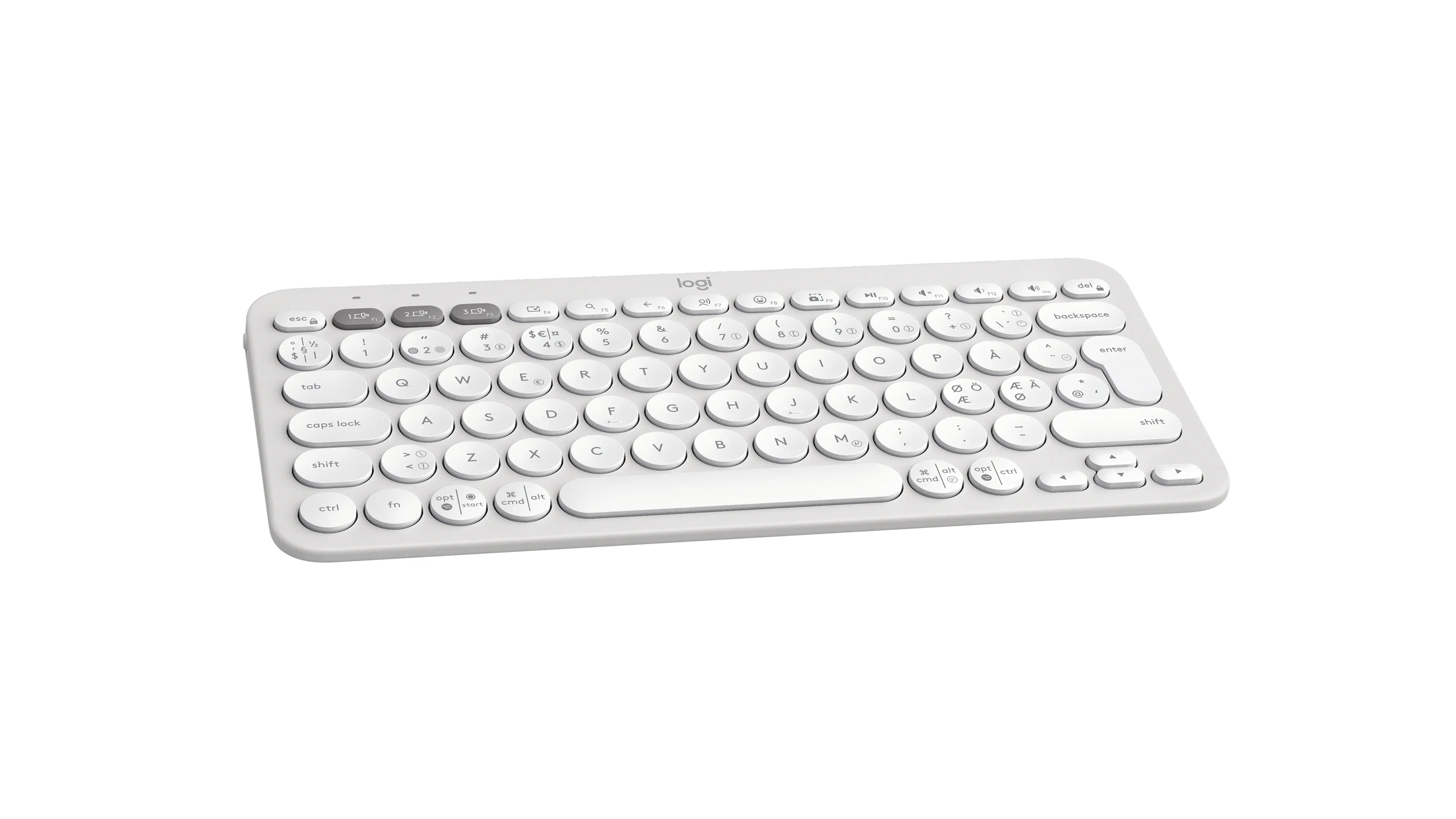 Logitech Pebble Keys 2 K380s -langaton n&auml;pp&auml;imist&ouml;, Tonal White