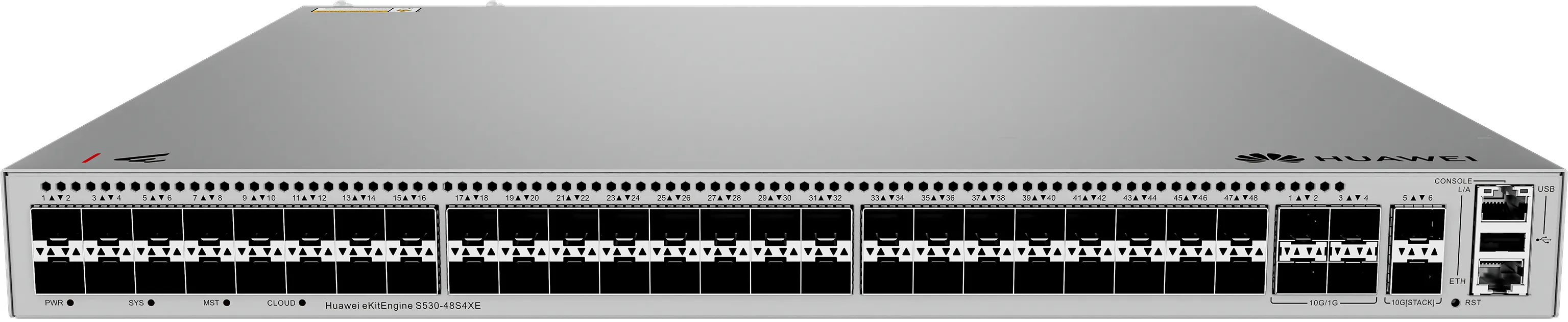HUAWEI S530-48S4XE 48xGE SFP ports 4x10GE SFP+ ports 2x12GE stack ports with 1xAC power module eKit