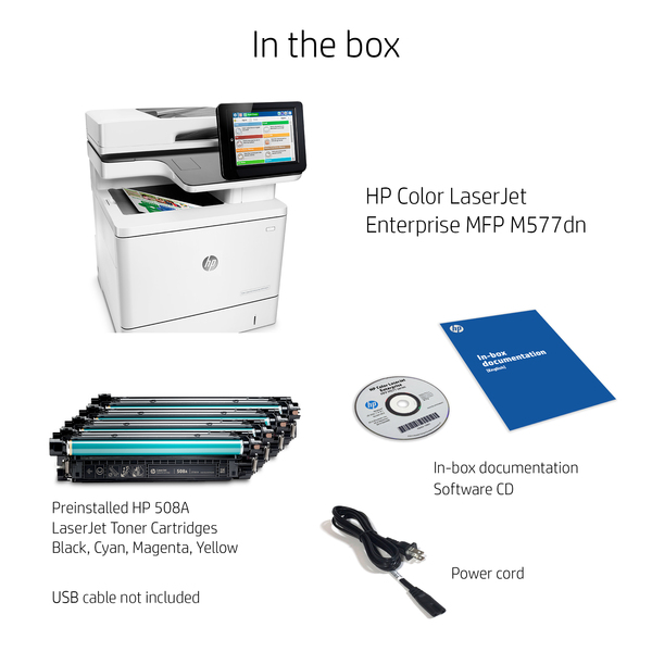 HP LaserJet M577dn Duplex, LAN, A4 -v&auml;rilasertulostin