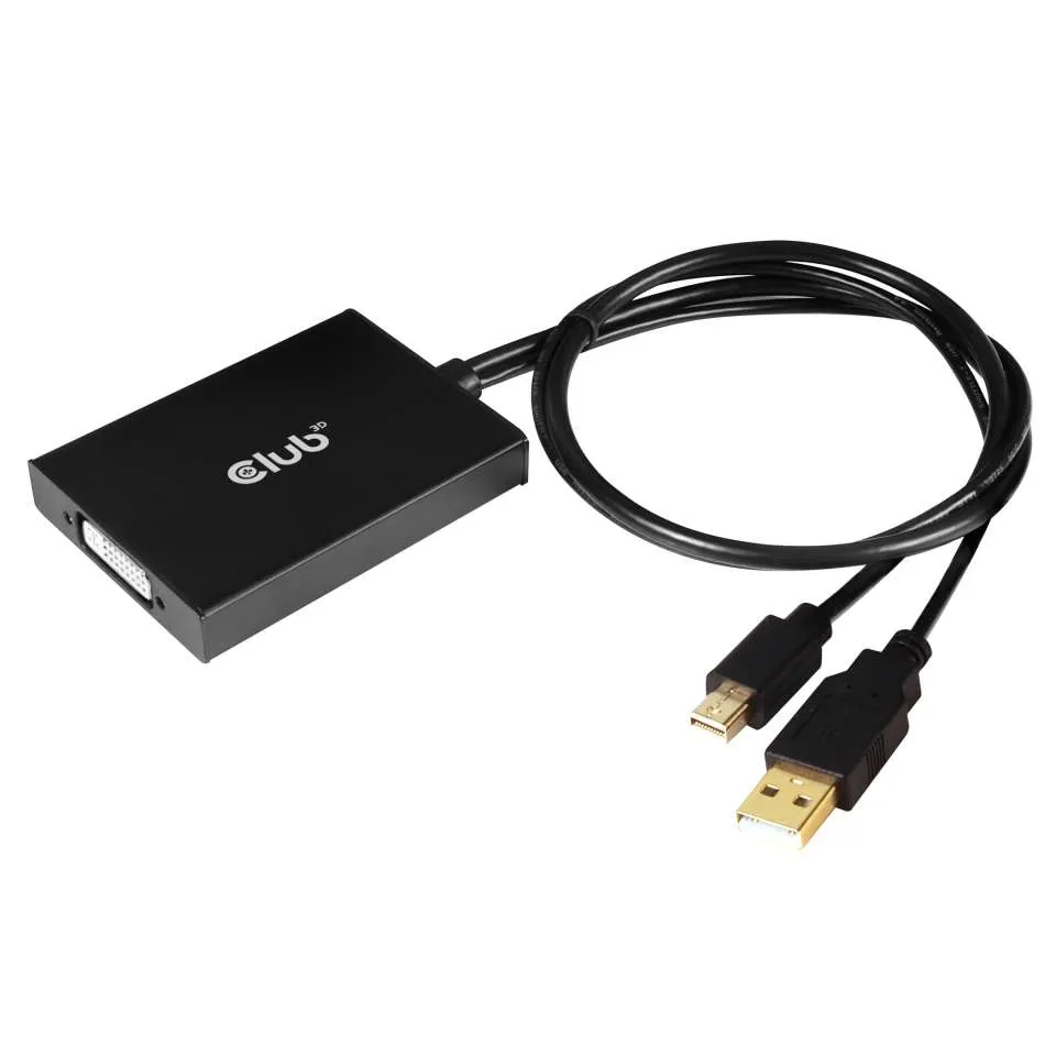 Club 3D  MiniDP/USB-A &ndash; DVI-D -adapteri, Musta