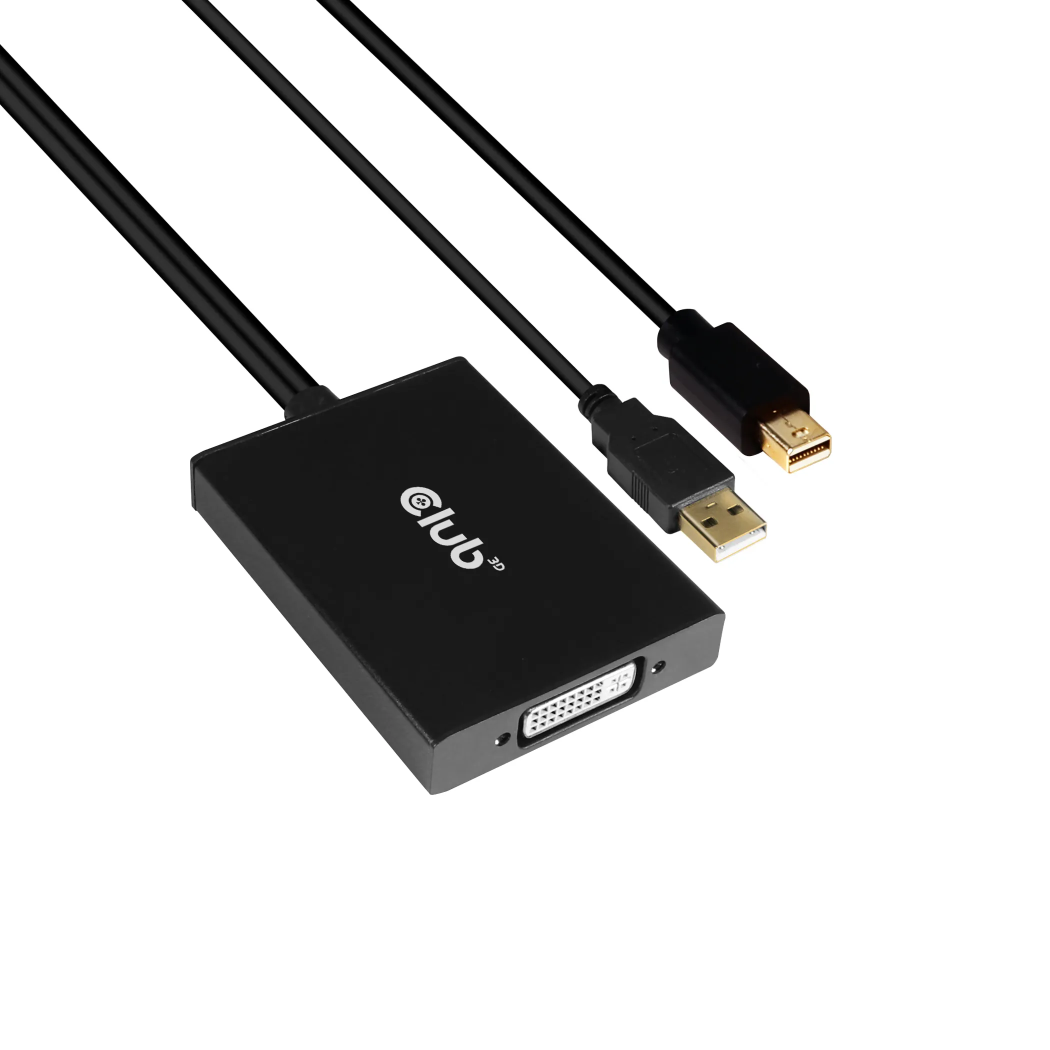 Club 3D  MiniDP/USB-A &ndash; DVI-D -adapteri, Musta
