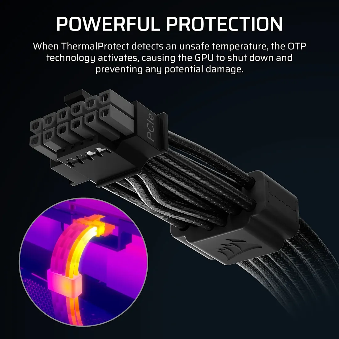 CORSAIR ThermalProtect, 12V-2x6 Adapter Cable, Black