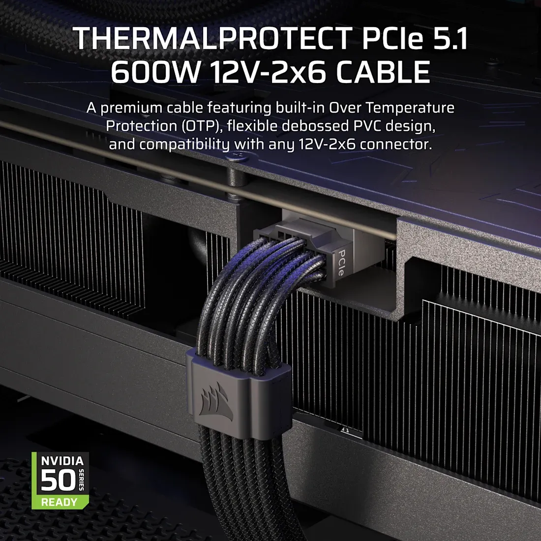 CORSAIR ThermalProtect, 12V-2x6 Adapter Cable, Black