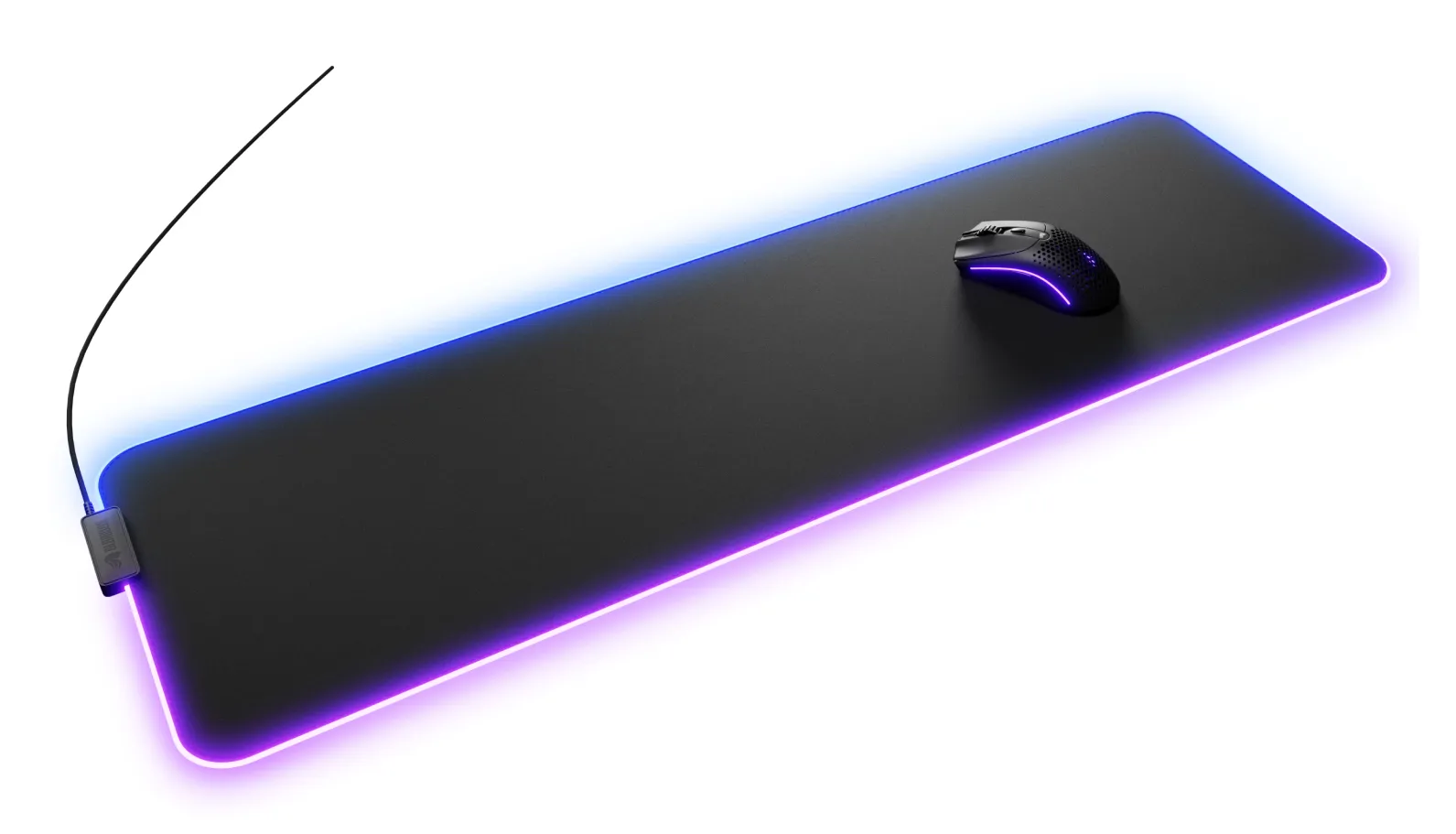 Glorious Pad 2 GLED Large Extended - gaming mousepad, Black, 91x28cm