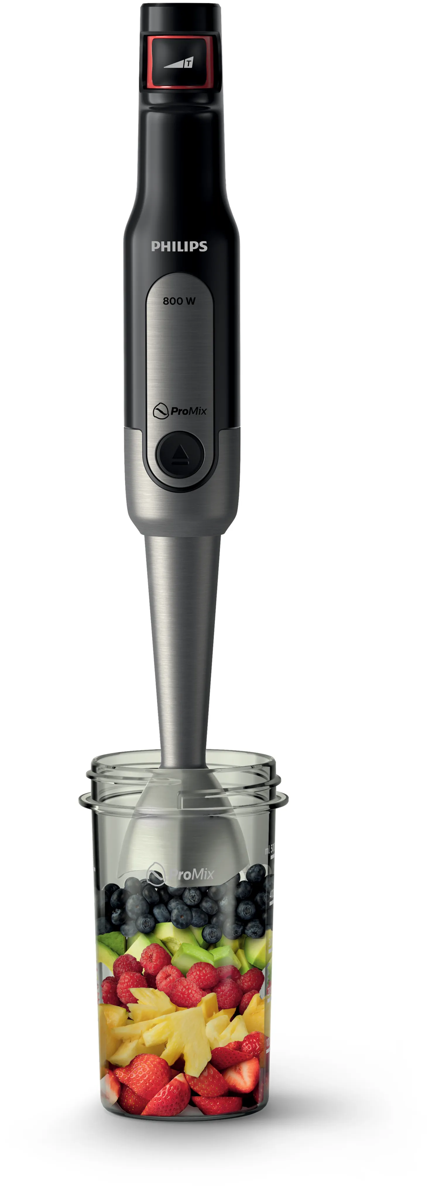 Philips Viva Collection ProMix HR2656/90 800 W 0,5 l -sauvasekoitinsarja, musta, harjattu ruostumaton ter&auml;s