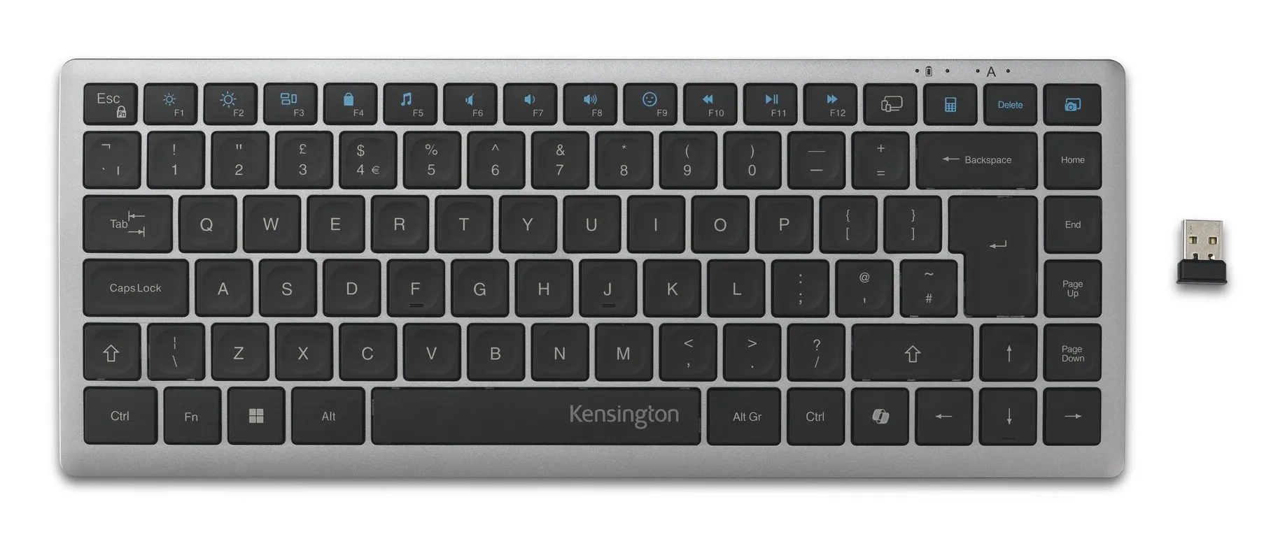 Kensington KB435 EQ Compact Wireless Keyboard, Grey