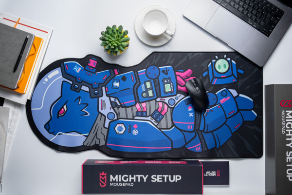Mighty Setup Voidwalker -pelihiirimatto, 900x400 mm, Azure