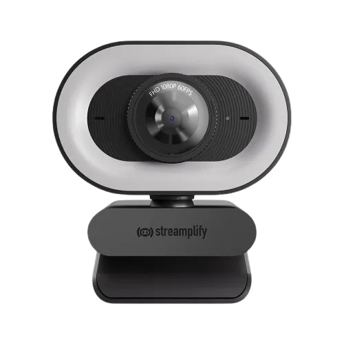 Streamplify CAM Plus Full HD 1080p, 60fps Webcam with Ring Light, Black