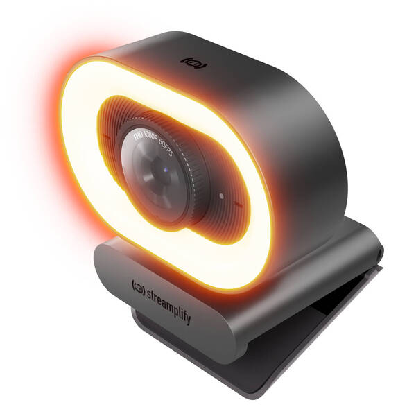 Streamplify CAM Plus + Ring Light, FullHD, 60FPS -web-kamera, Musta