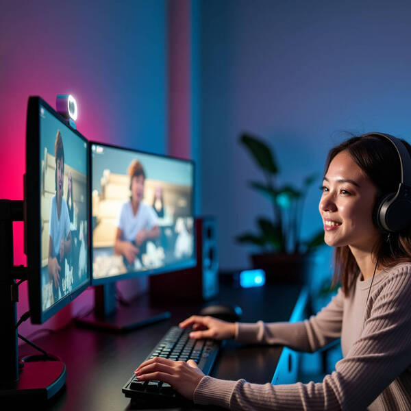 Streamplify CAM Plus + Ring Light, FullHD, 60FPS - webbkamera, Svart