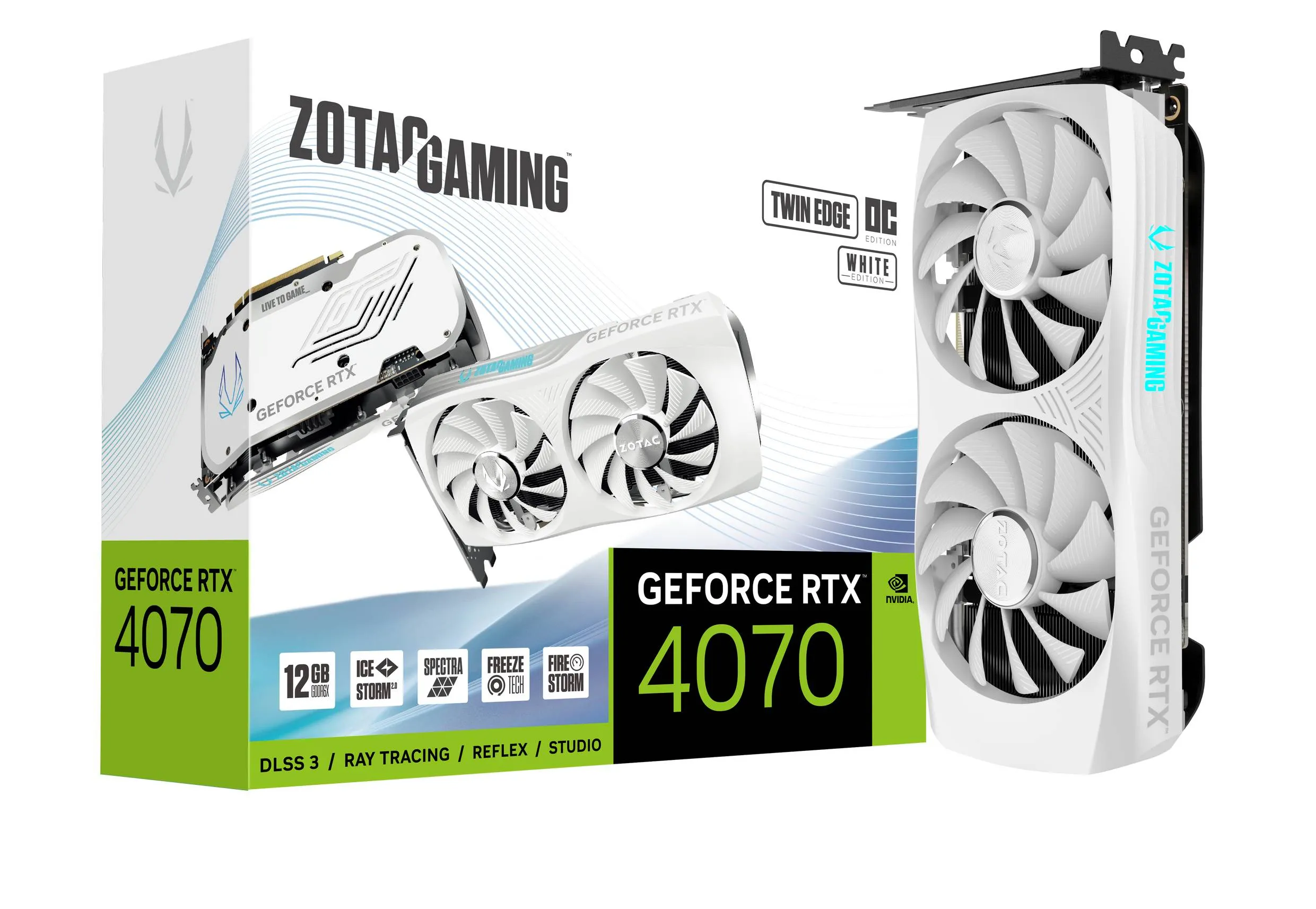 Zotac RTX 4070 Twin Edge OC White Ed 12GB GDDR6X HDMI 3xDP