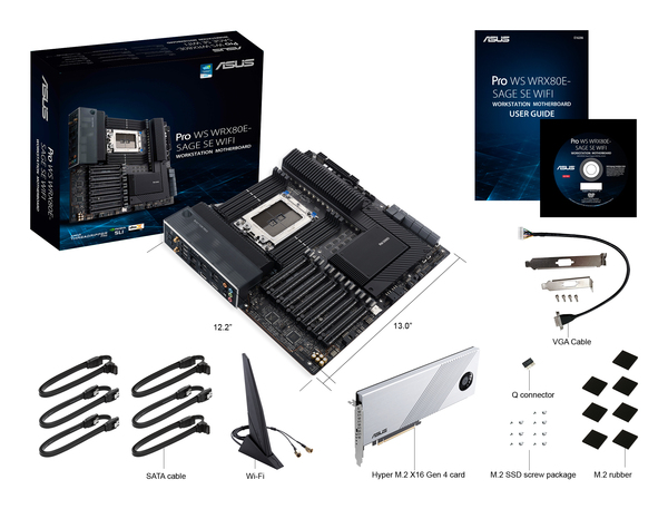 Asus PRO WS WRX80E-SAGE SE WIFI II WiFi 6E sWRX8 Extended ATX Motherboard