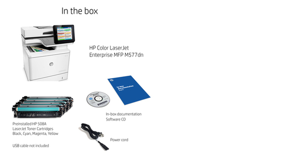 HP LaserJet M577dn Duplex, LAN, A4 - colour laser printer