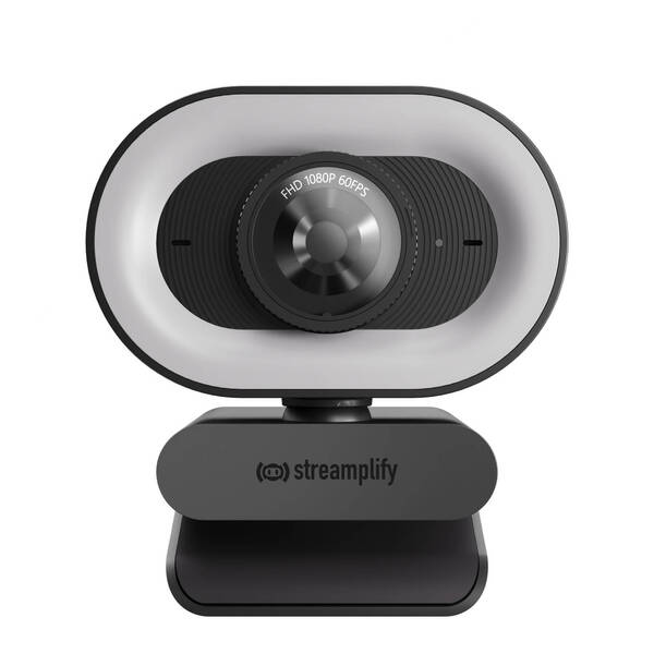 Streamplify CAM Plus + Ring Light, FullHD, 60FPS - webbkamera, Svart