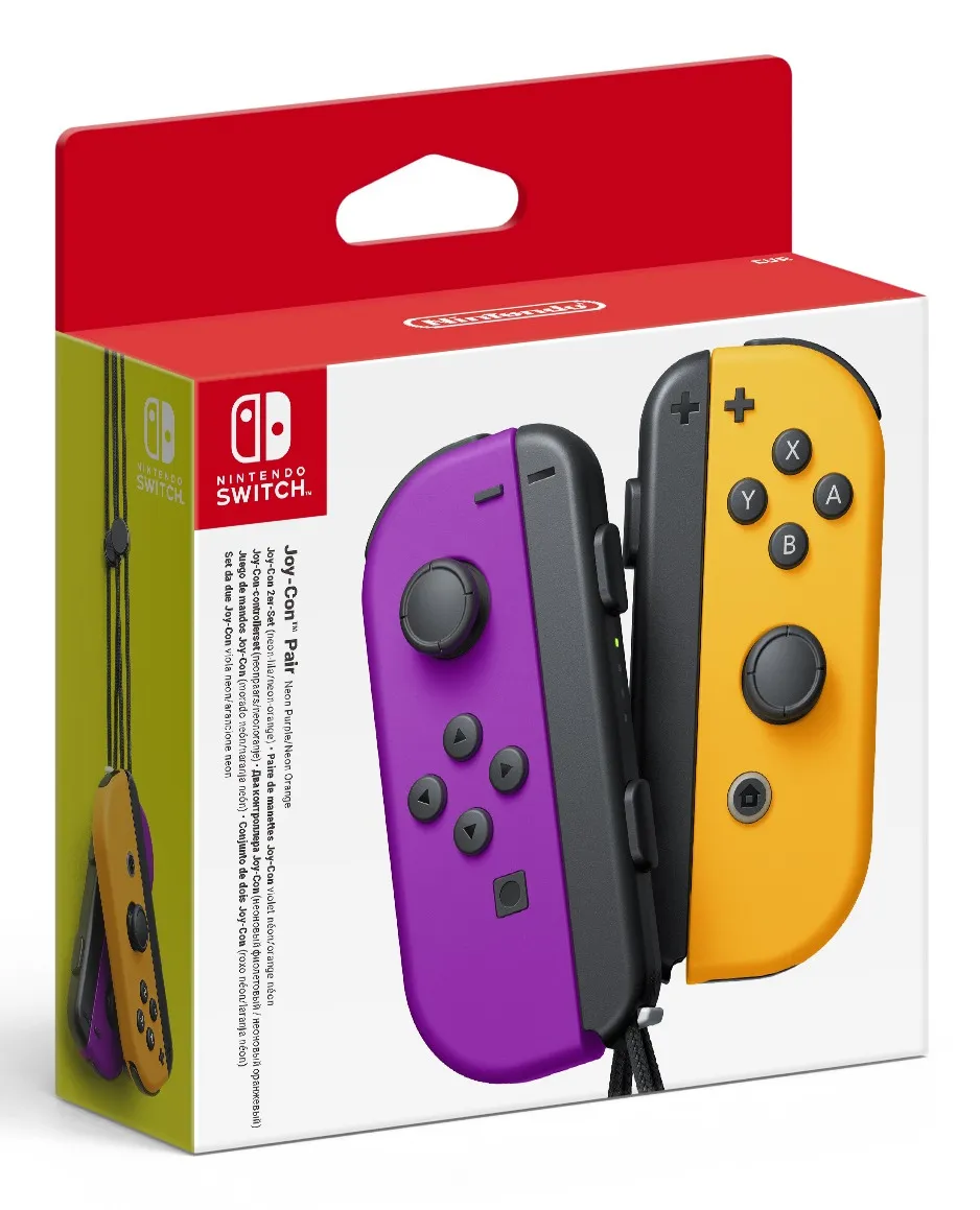 Nintendo Switch Joy-Con Pair Wireless Controller, Neon Purple, Neon Orange