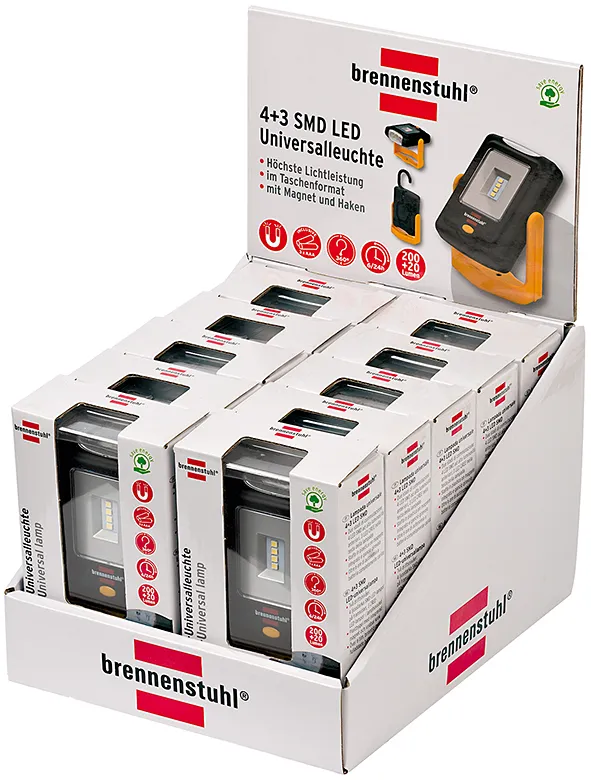 Brennenstuhl yleisvalaisin, 4xSMD-LED +3xCREE-LED, 200+210lm