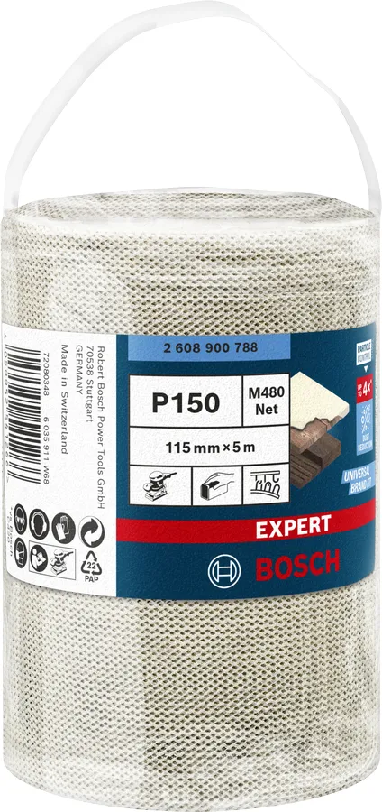 Bosch Expert M480 net sanding roll 115mm, K150, sanding sheet (5 meters)