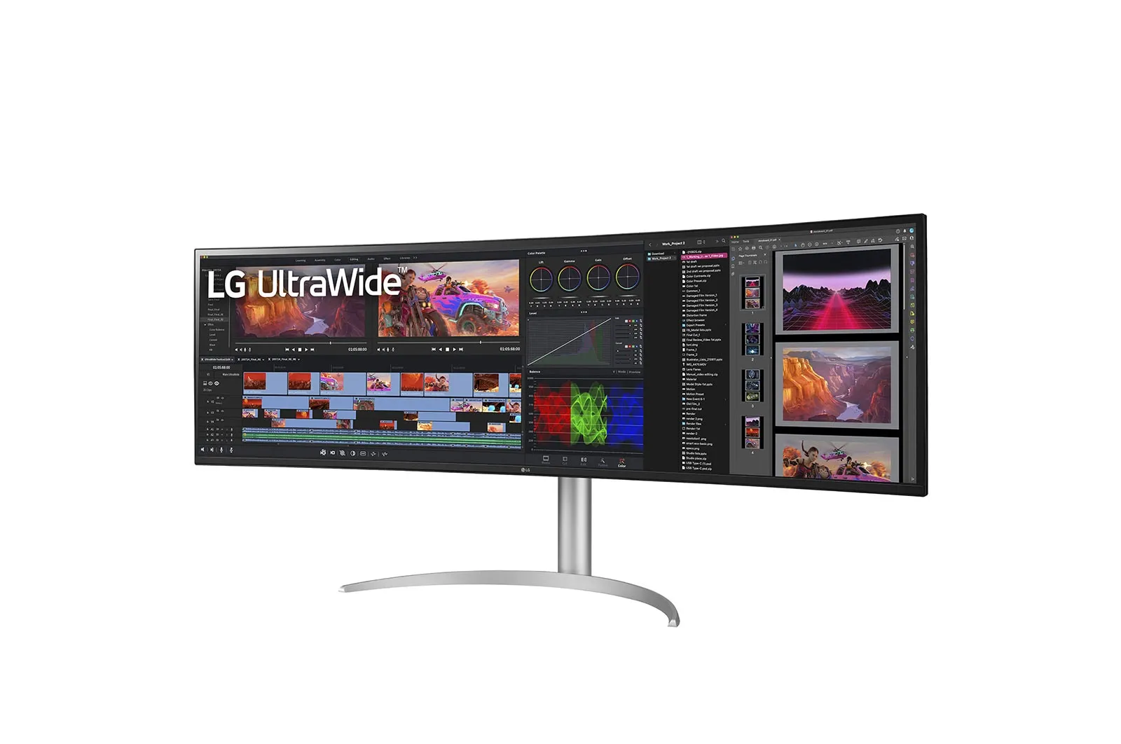 LG 49WQ95X-W 49" UltraWide Dual QHD, IPS Curved Monitor with USB-C hub