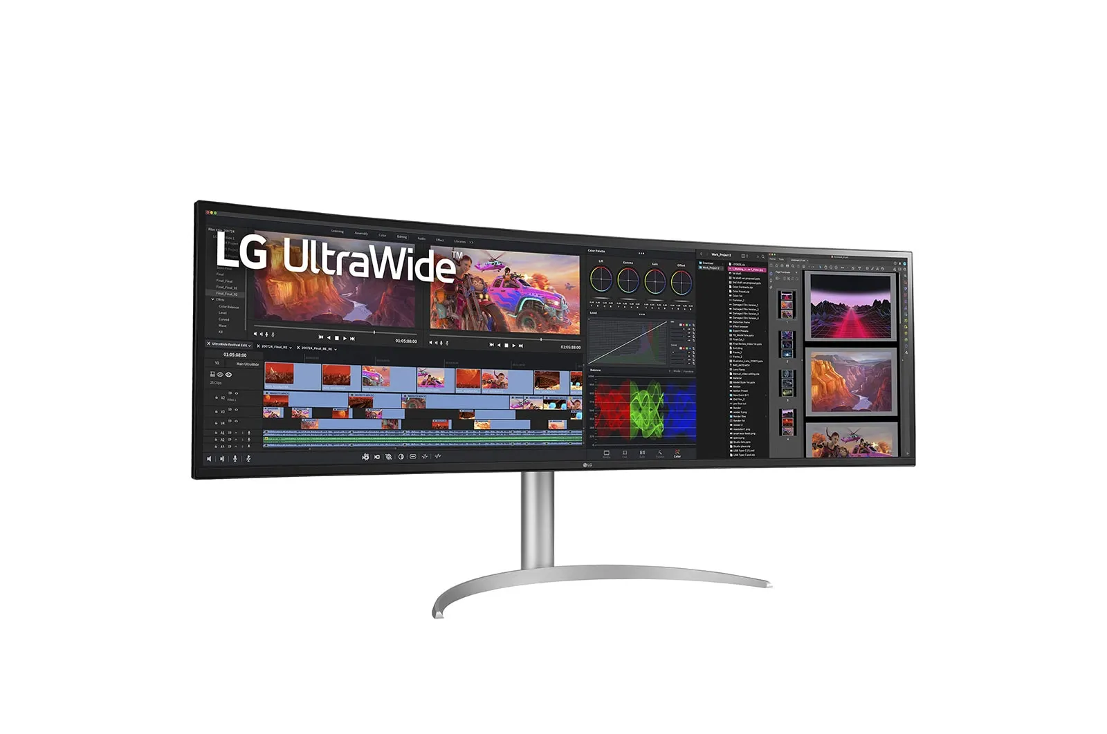 LG 49WQ95X-W 49" UltraWide Dual QHD, IPS Curved Monitor with USB-C hub