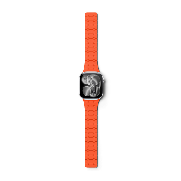 Epico Magnetic+ Silicone Watch Band | Apple Watch SE (44mm)/Series 1-9 (42/44/45mm) 10-11 (46mm)/Ultra (49mm) | Orange | Thin | Stong Magnetic Clasp