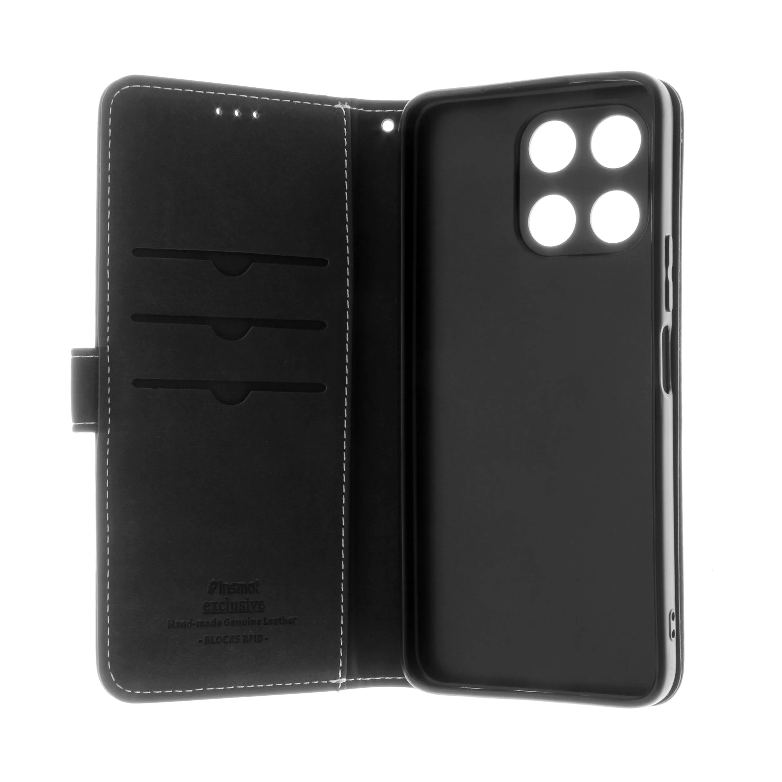 Insmat Flip Case, Honor X6a - Wallet Case, Black
