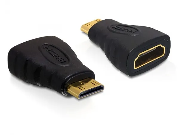 Delock Adapter High Speed HDMI C male to A female - adapter, Black