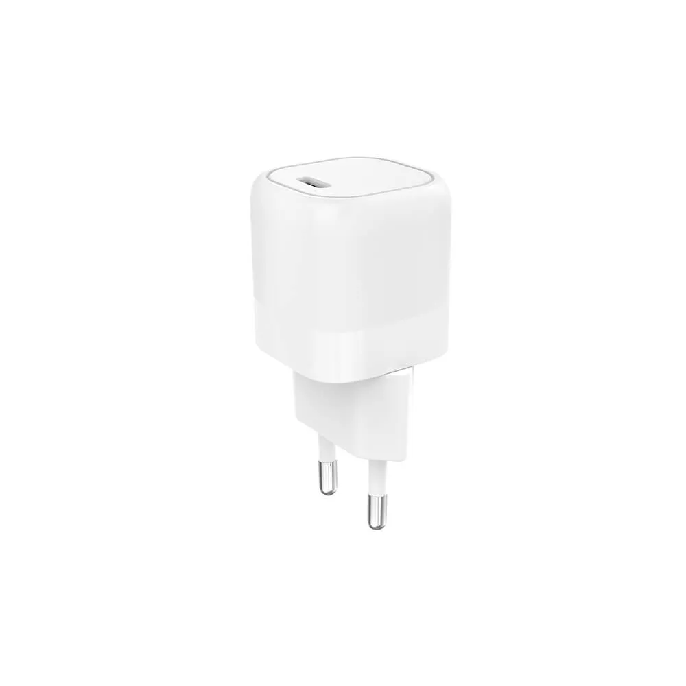 GEAR Laddare 220V 1xUSB-C PD/PPS 25W, Kabel USB-C-USB-C 1m