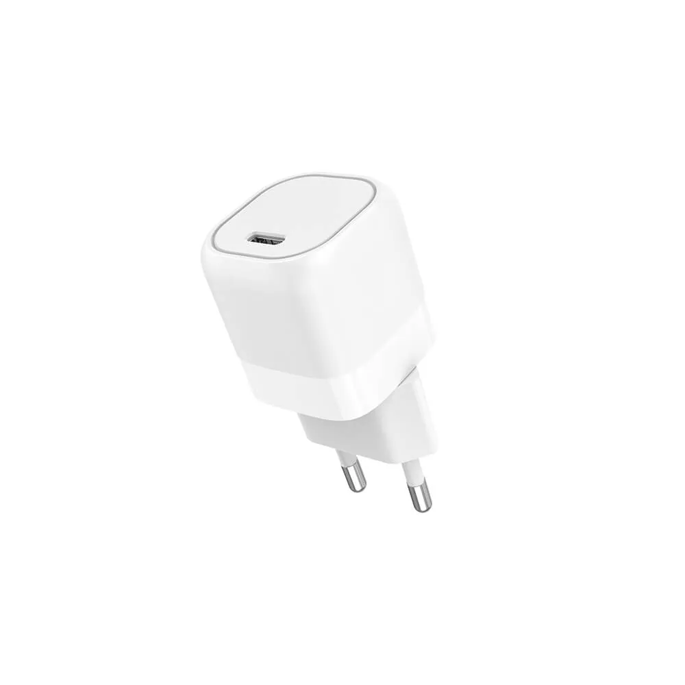 GEAR Laddare 220V 1xUSB-C PD/PPS 25W, Kabel USB-C-USB-C 1m