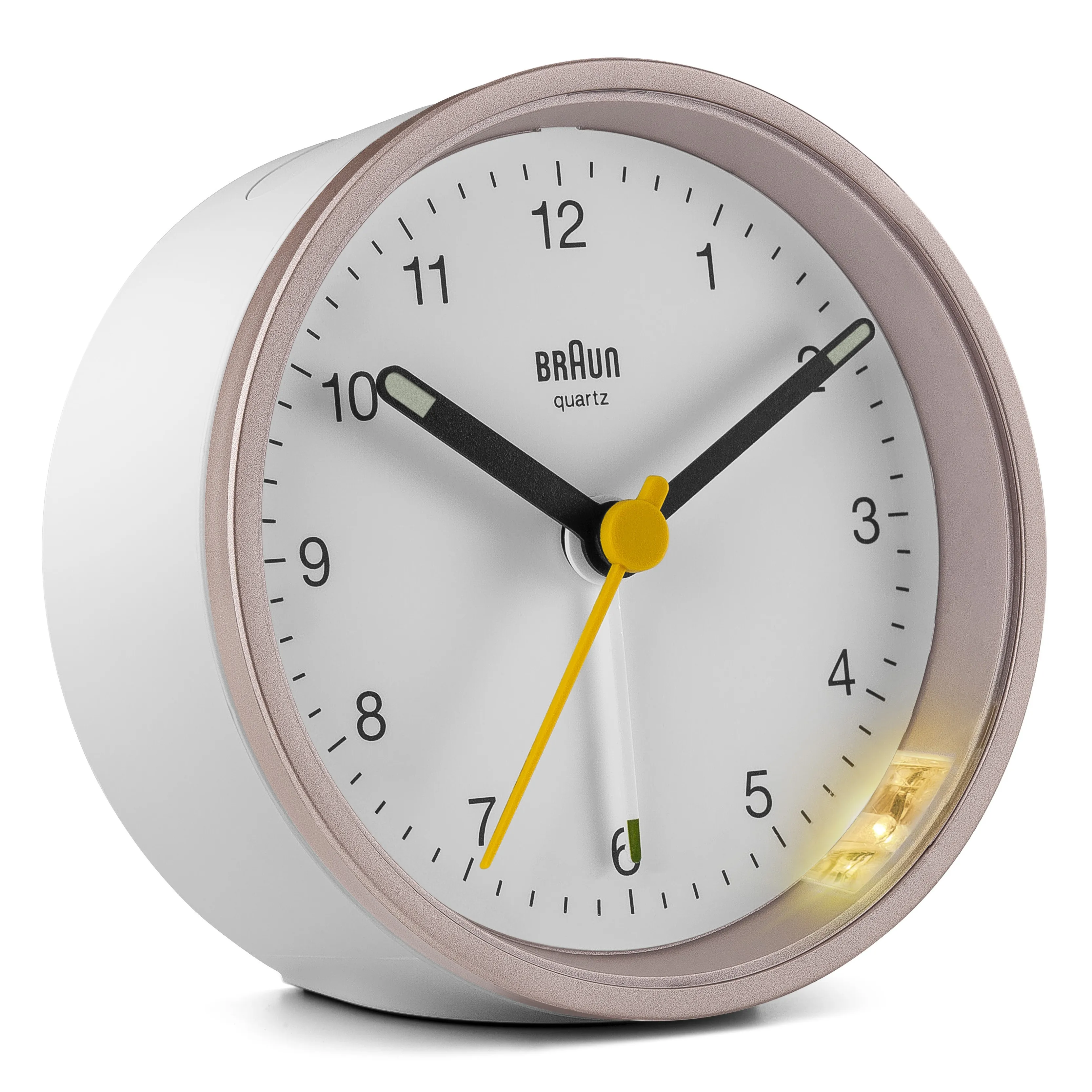 Braun BC12 PW rund analog v&auml;ckarklocka - Rosa/Vit