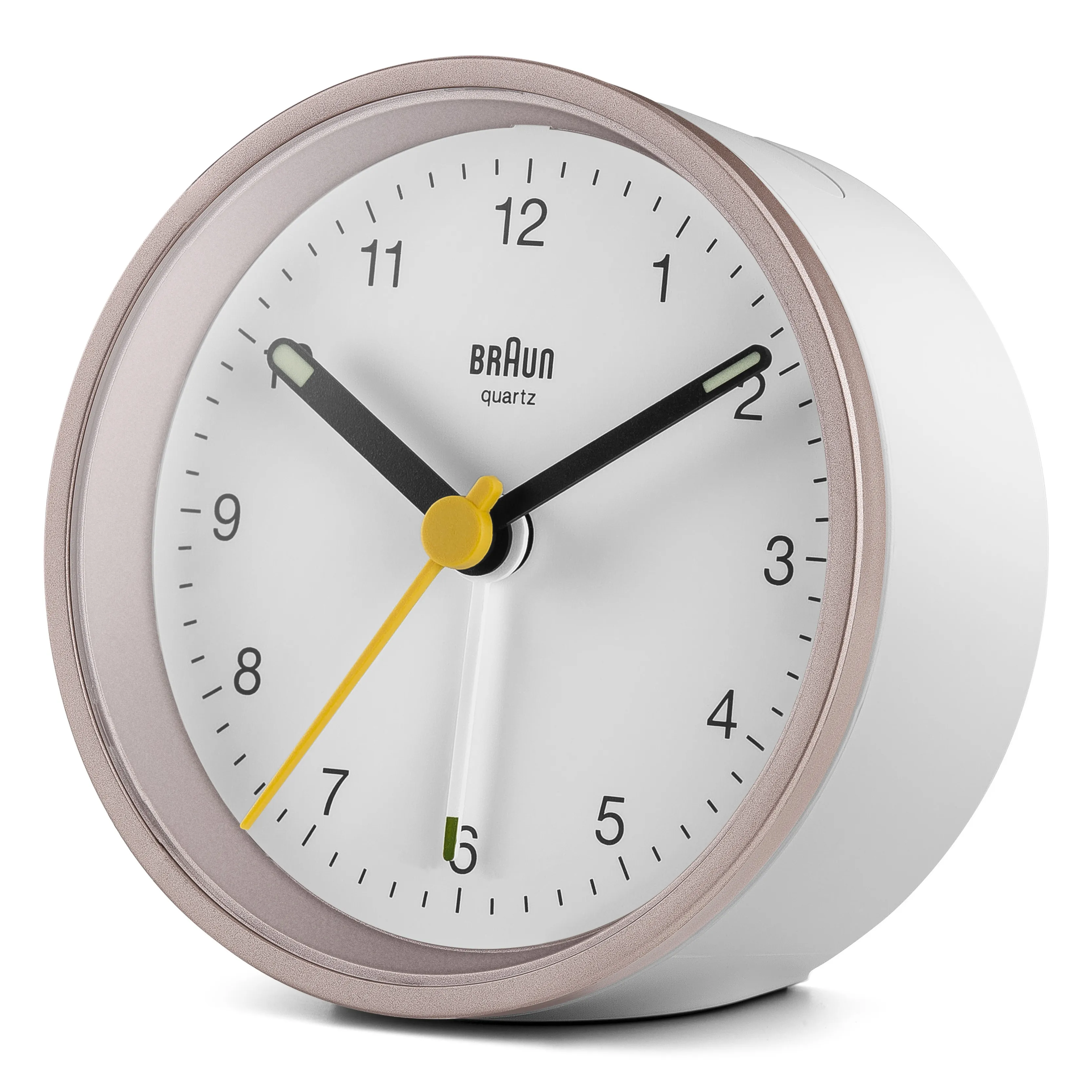 Braun BC12 PW rund analog v&auml;ckarklocka - Rosa/Vit