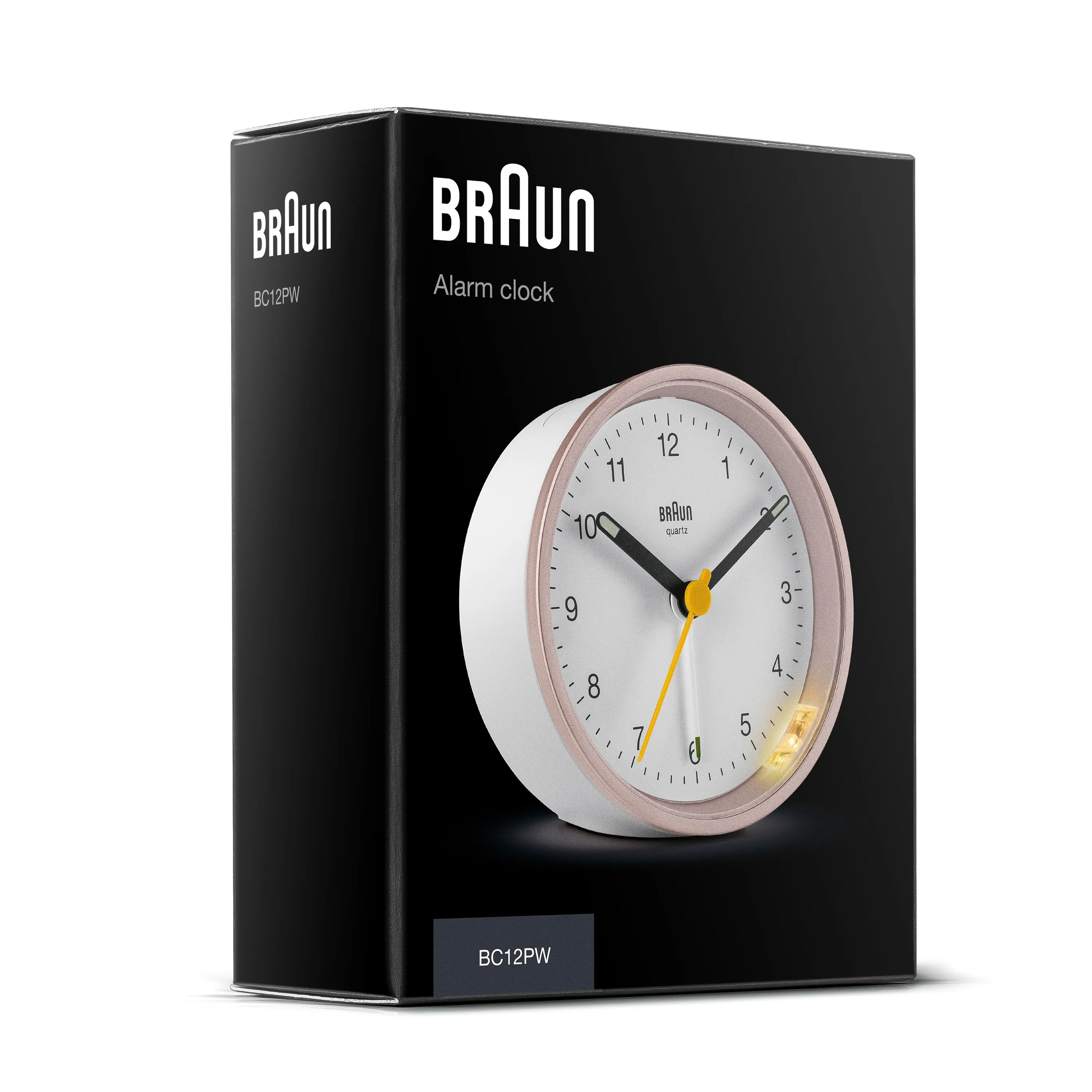 Braun BC12 PW rund analog v&auml;ckarklocka - Rosa/Vit