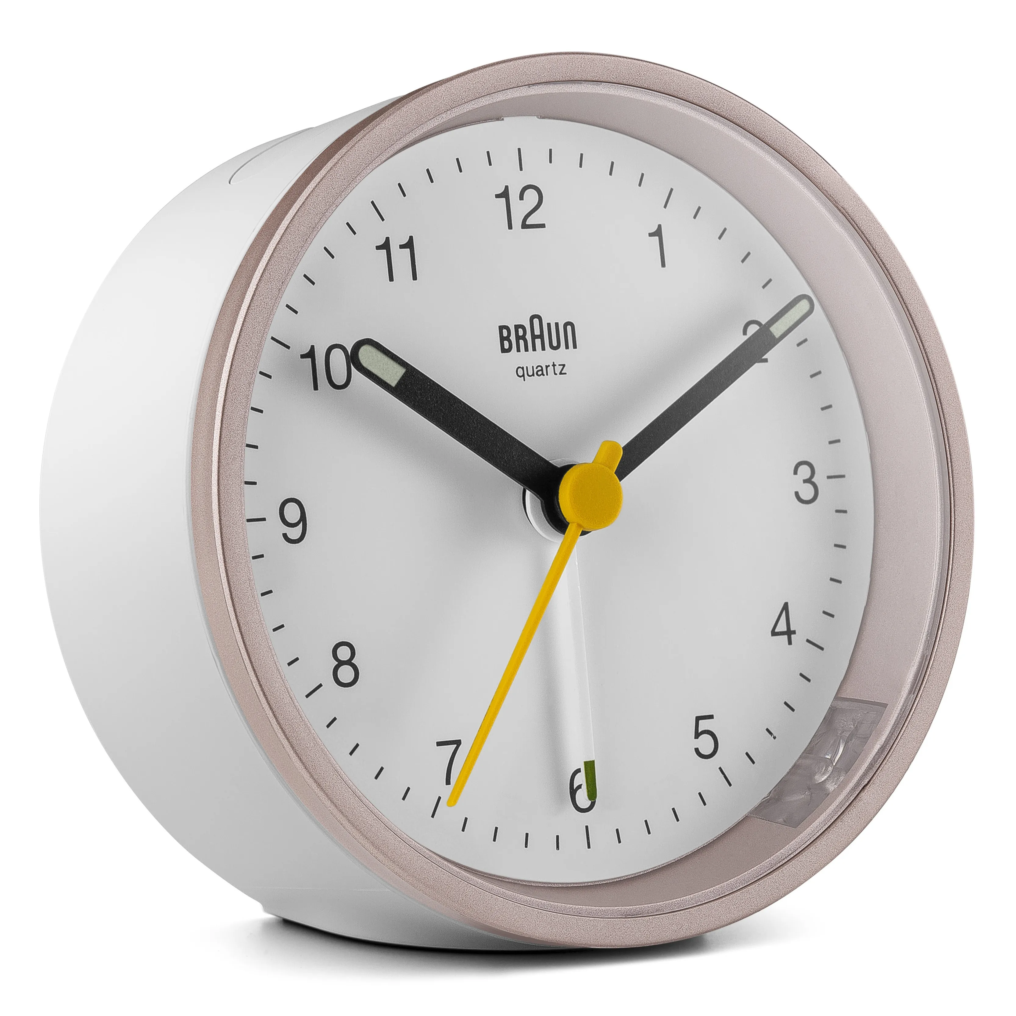 Braun BC12 PW rund analog v&auml;ckarklocka - Rosa/Vit