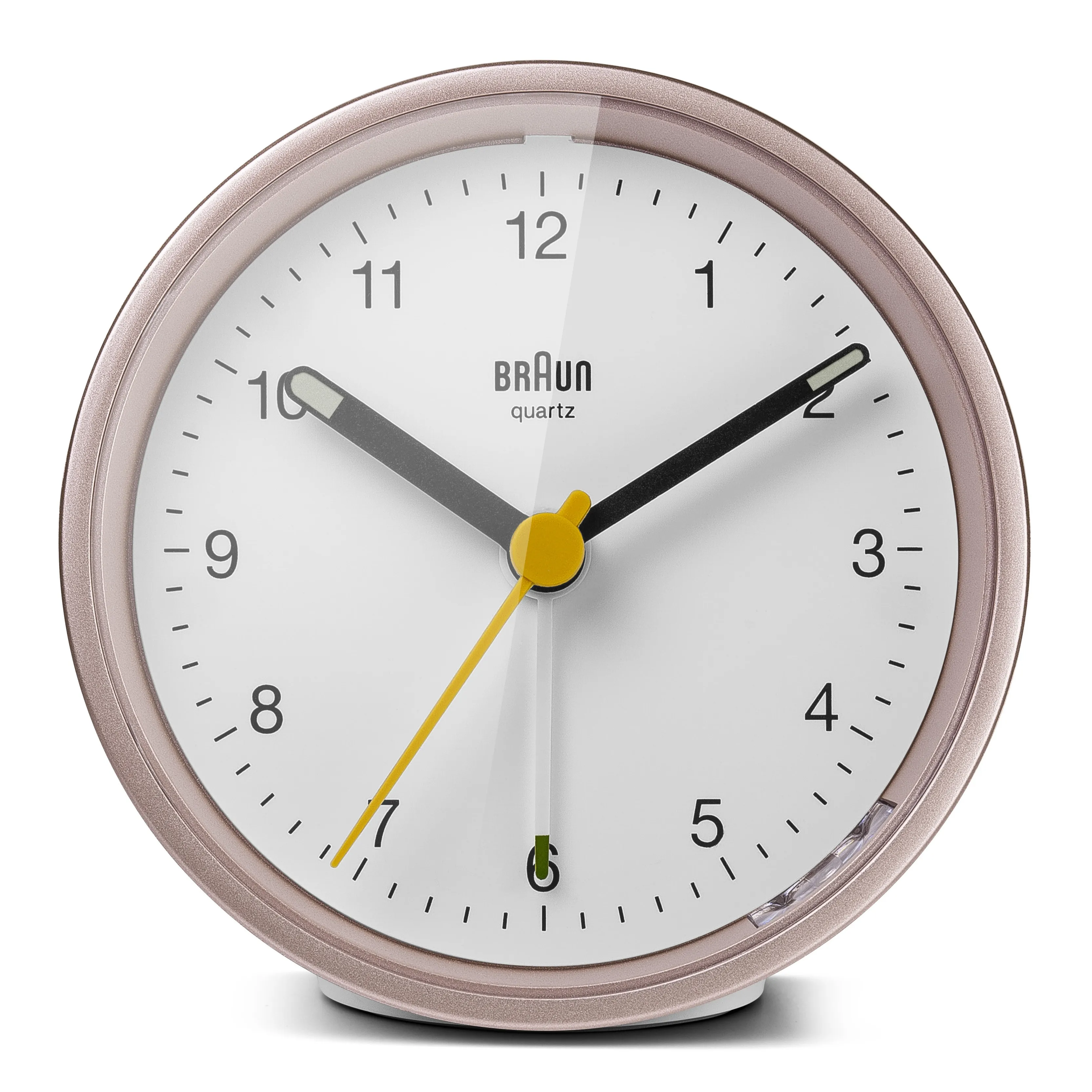 Braun BC12 PW rund analog v&auml;ckarklocka - Rosa/Vit