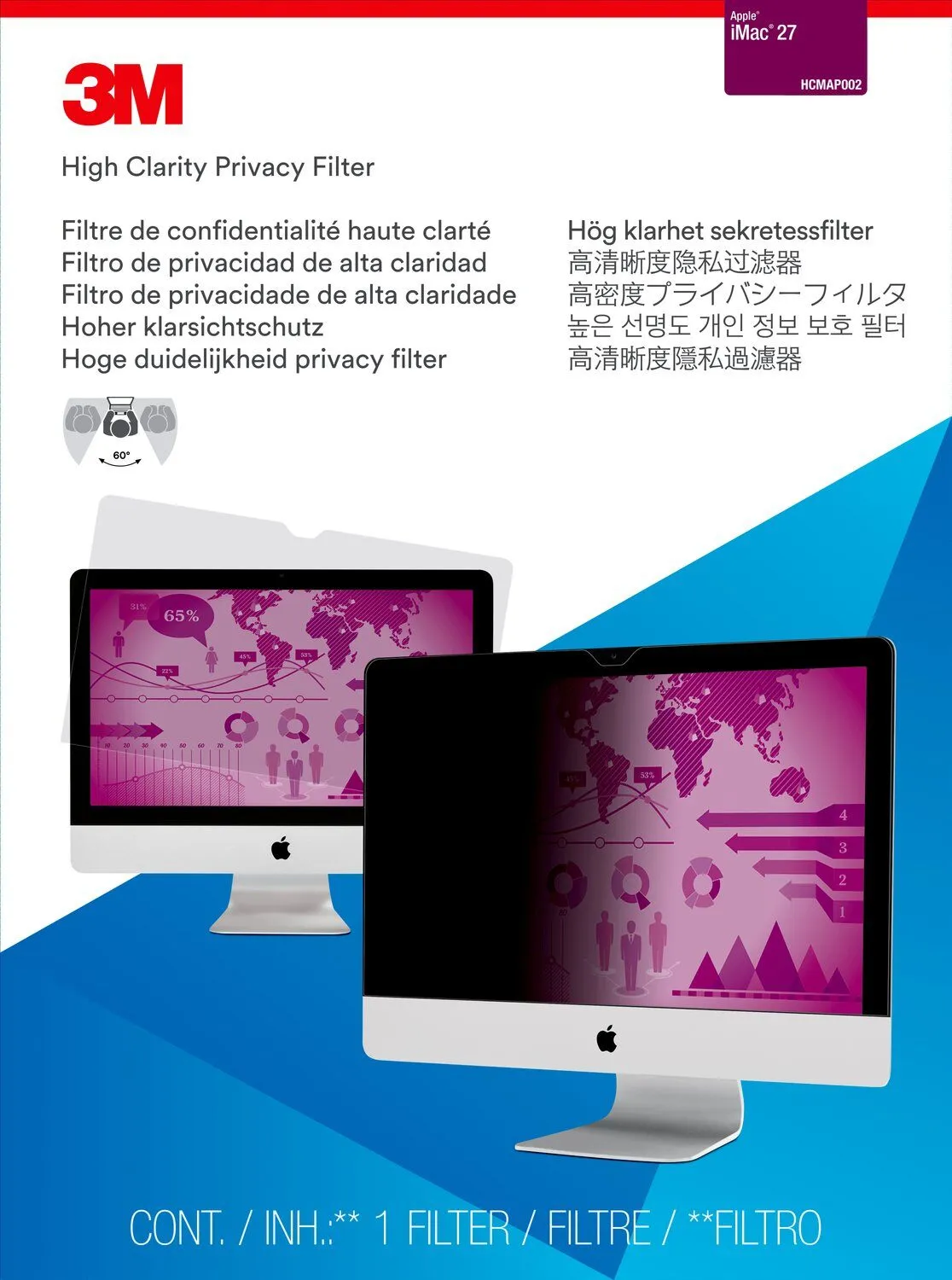 3M High Clarity Privacy Filter for (27") Apple iMac