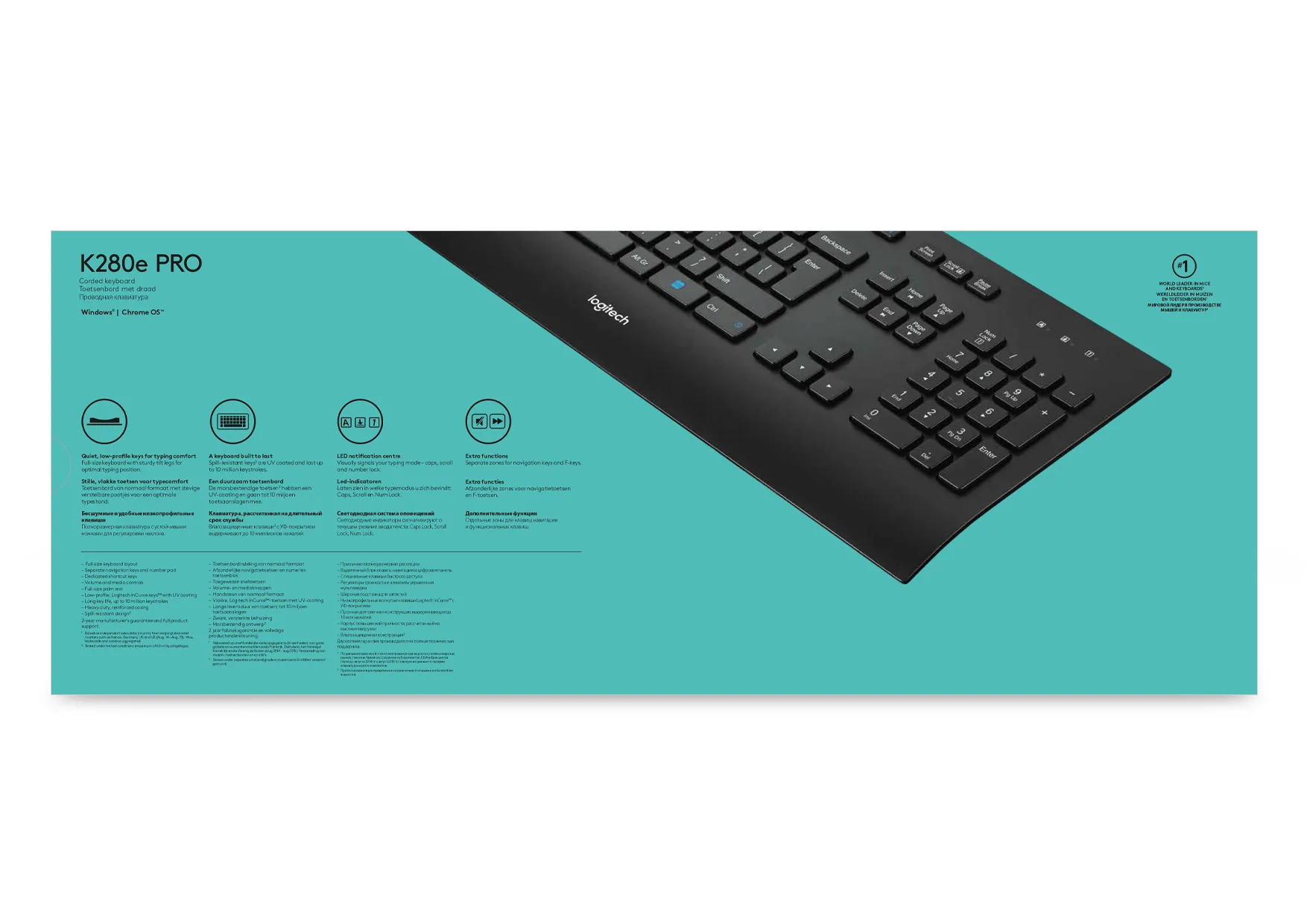 Logitech Corded K280e - N&auml;pp&auml;imist&ouml; - USB - US kansainv&auml;linen
