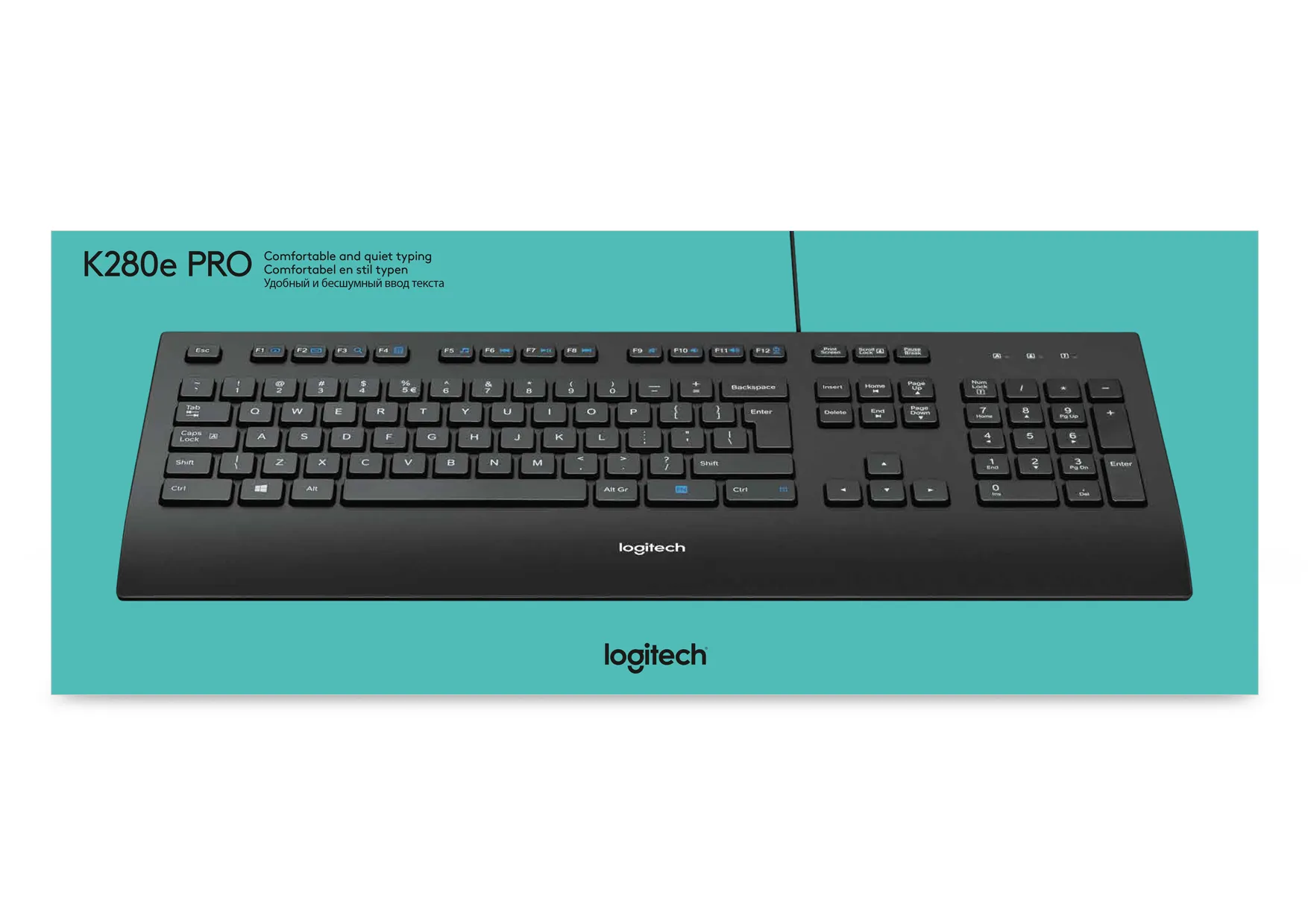Logitech Corded K280e - Näppäimistö - USB - US kansainvälinen