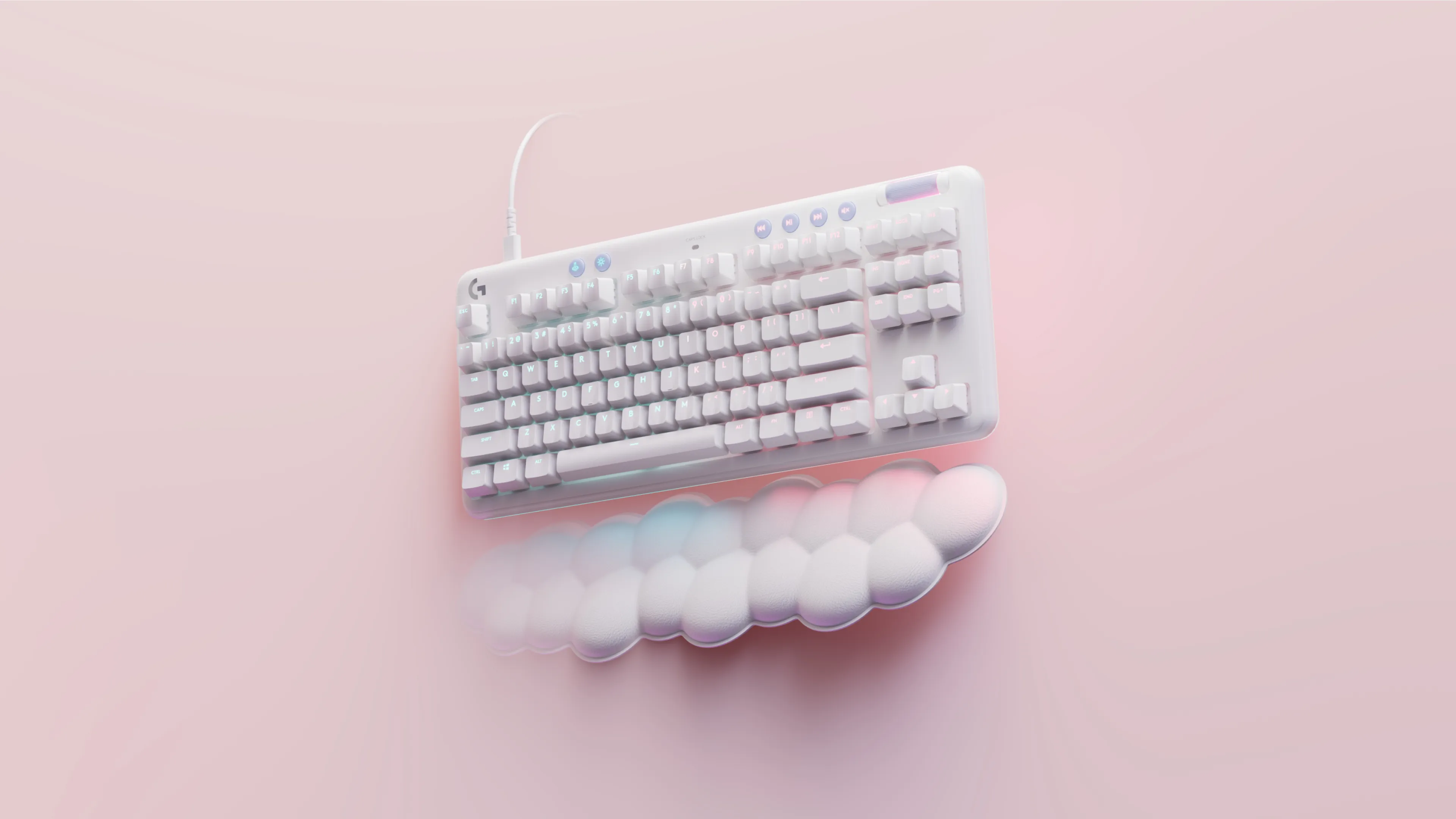 Logitech G713 TKL Mechanical Gaming Keyboard, GX Brown, White Mist