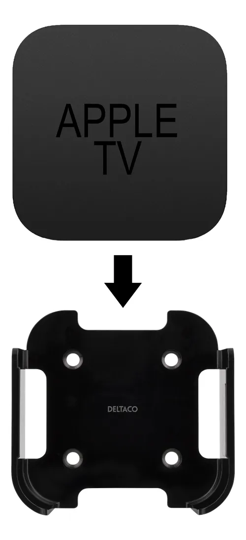 Deltaco väggfäste för HD, 4K Gen 1 & Gen 2 Apple TV, svart