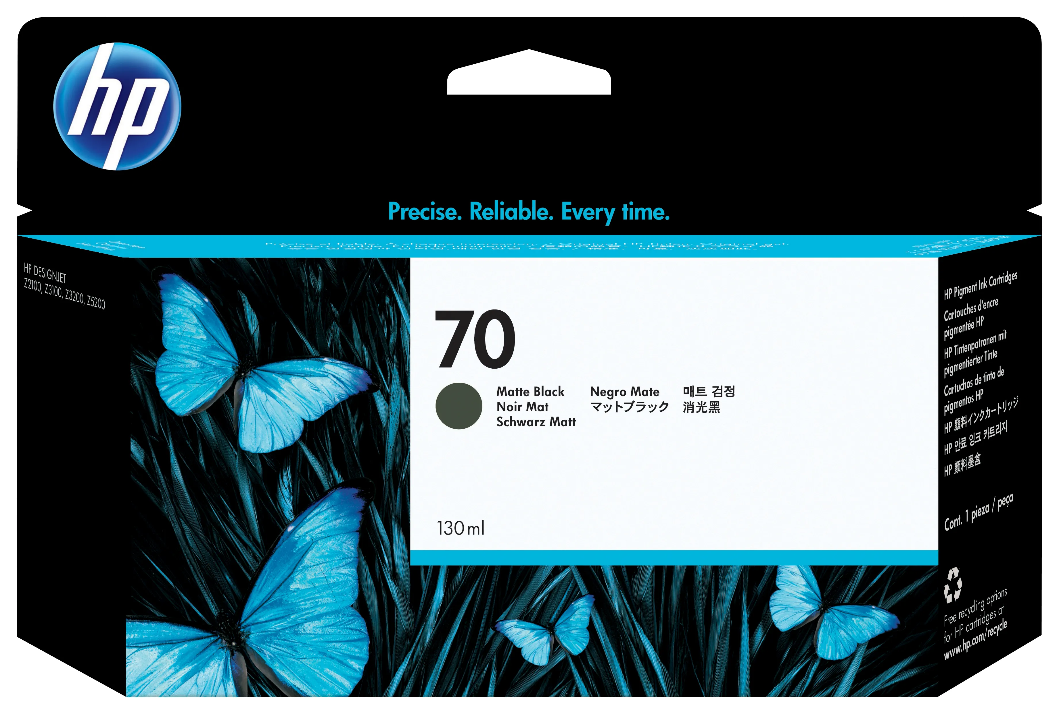 HP 70 -mustekasetti, 130 ml, mattamusta