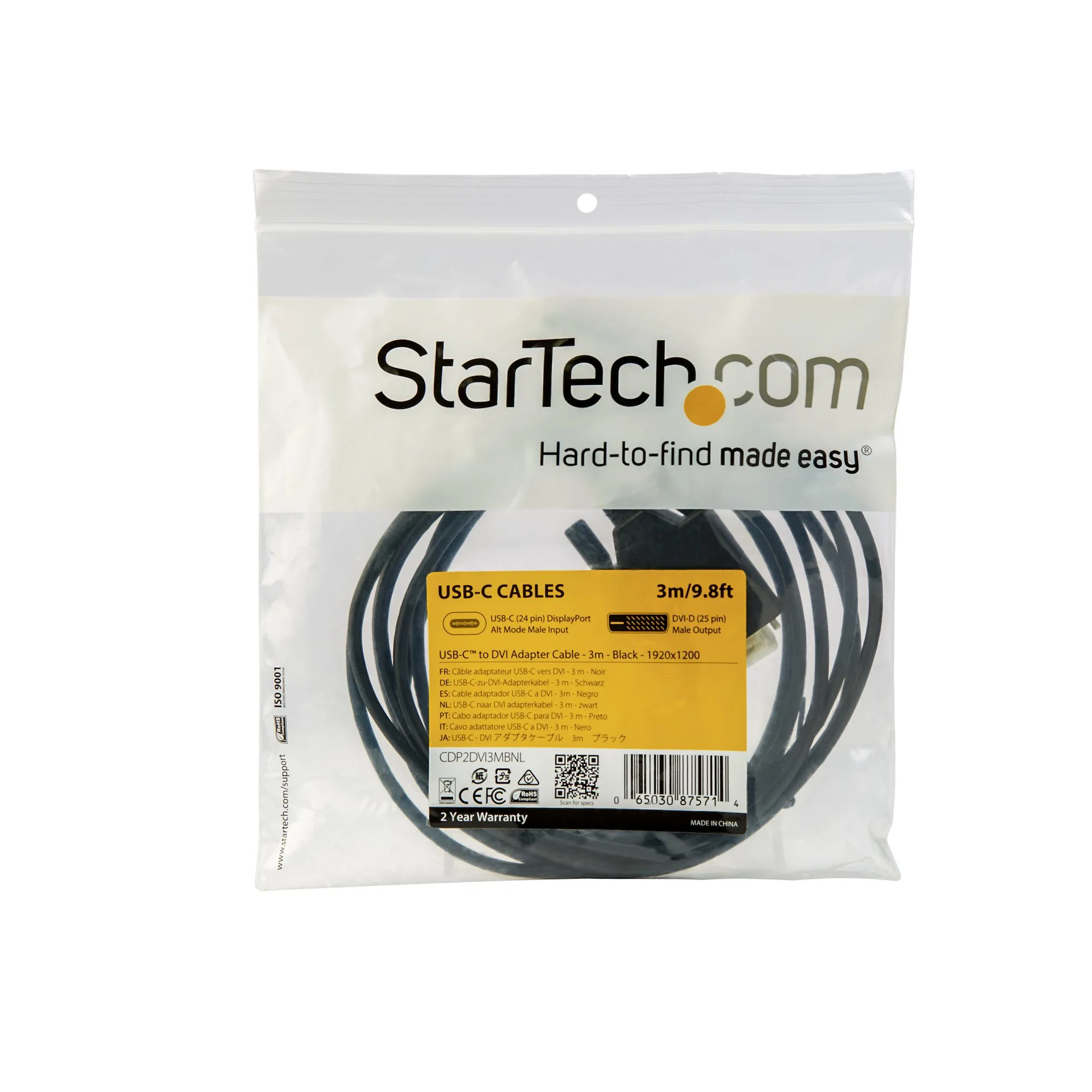 3M / 10FT USB-C TO DVI CABLE