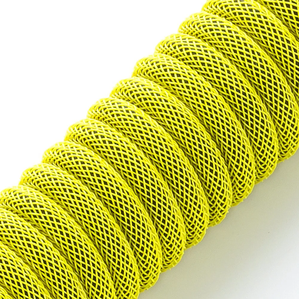 CableMod Pro Coiled Keyboard Cable, USB A -> USB Type C, 150cm, Dominator Yellow