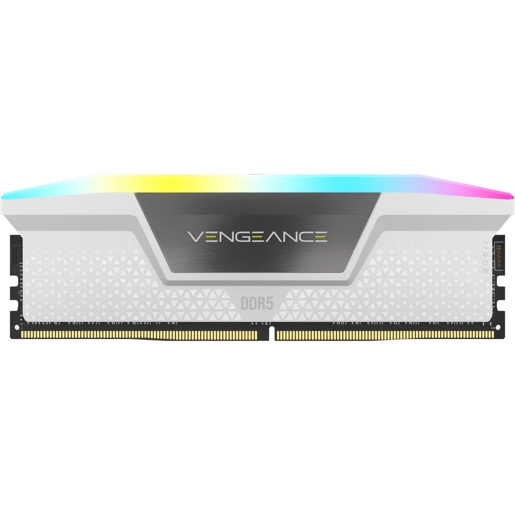 Corsair VENGEANCE RGB 64GB (2 x 32GB) DDR5 6400 MHz, CL32 Memory, White (XMP)